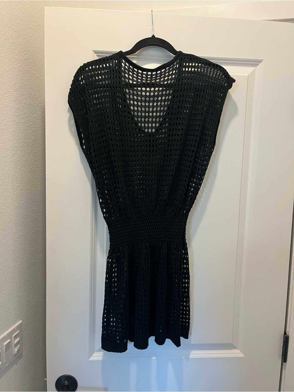 Black Crochet Knit Dress